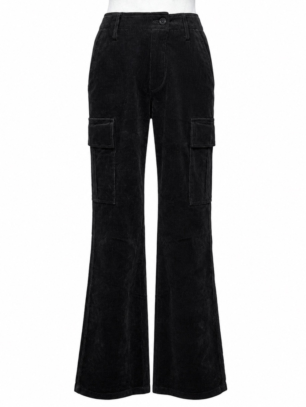 THEORY black corduroy cargo flare leg pants size 4 vintage retro 90’s aesthetic
